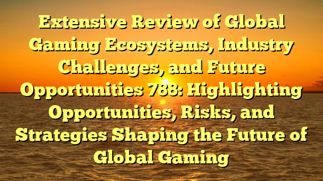 Extensive Review of Global Gaming Ecosystems, Industry Challenges, and Future Opportunities 788: Highlighting Opportunities, Risks, and Strategies Shaping the Future of Global Gaming